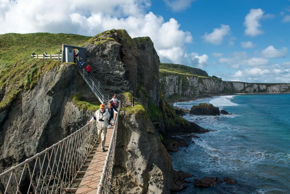 Carrick-a-Rede Rope Bridge on the Antrim Coast, County Antrim