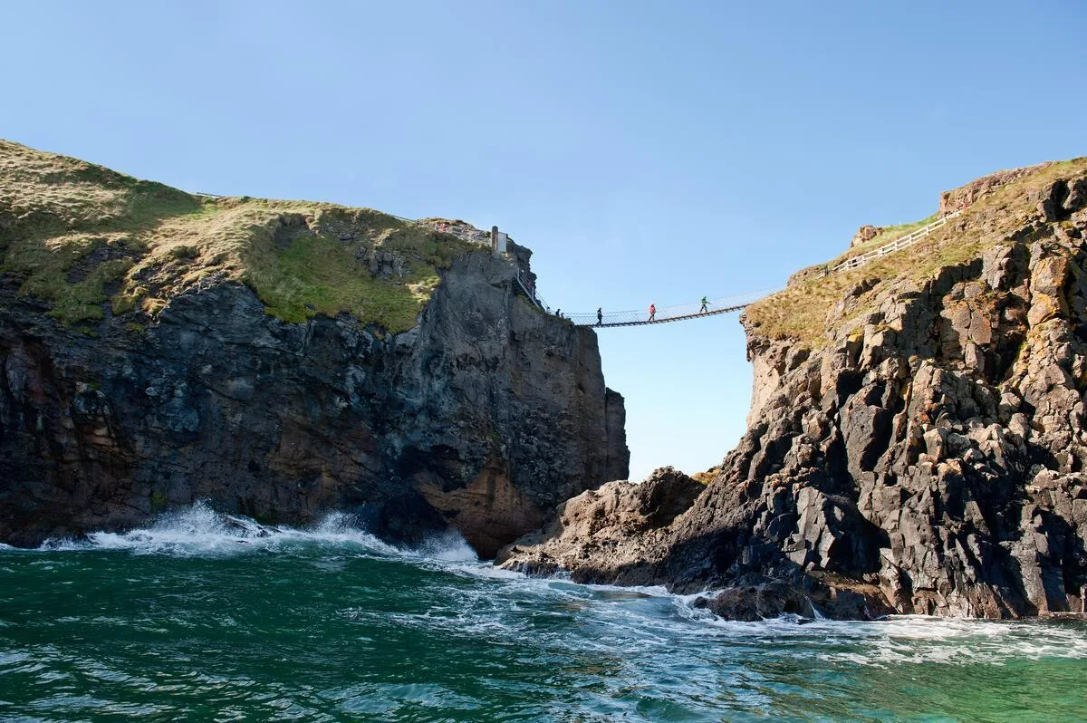 stone bridge near Carrick A Rede Ropebridge Ballintoy Co Antrim TI72H2C on self-guided walking holiday in Ireland