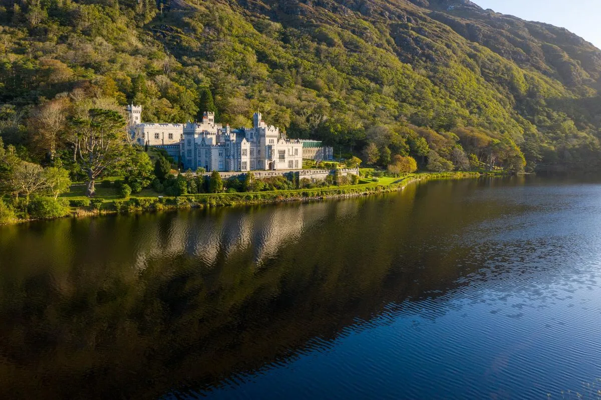 Kylemore Abbey near Connemara National Park — a popular stop to combine with walking in the park