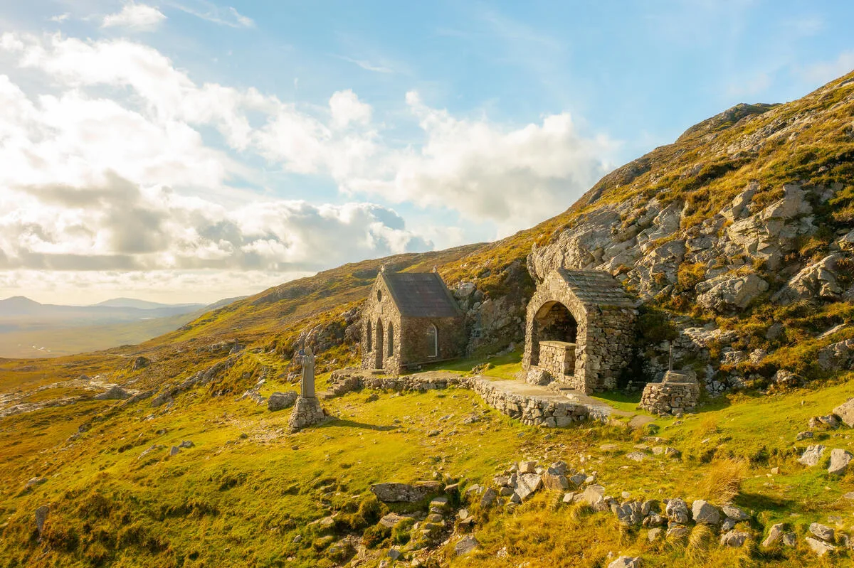Maumeen Chapel on the pilgrimage trail in <a href=