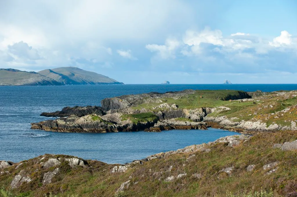 Moorland and mountain views across the Beara Peninsula hiking trail