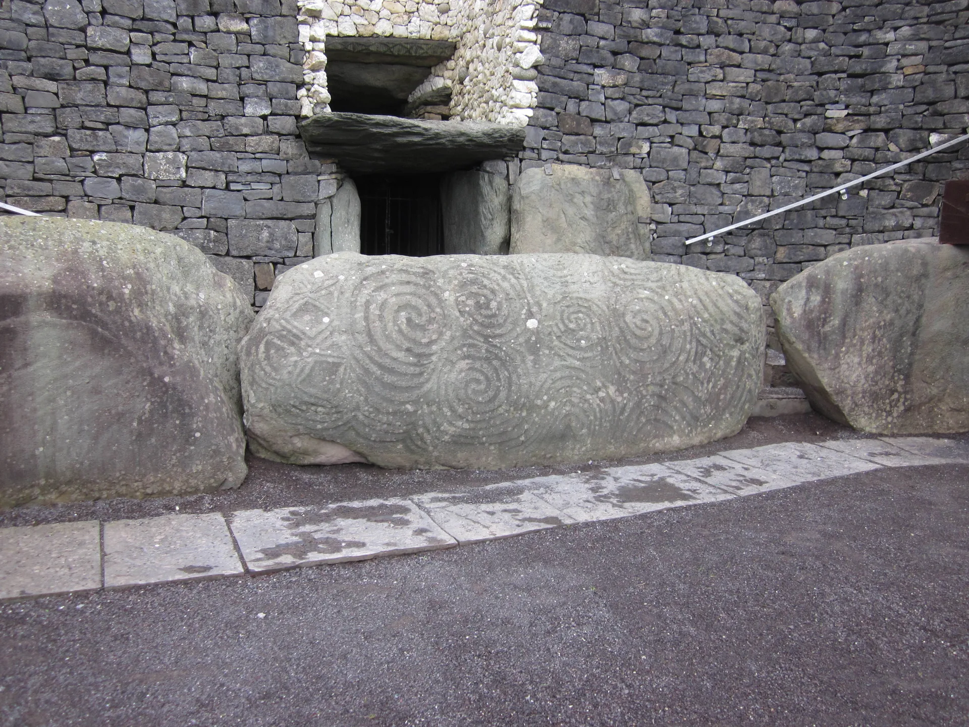 Newgrange entrance passage showing the stone-lined corridor leading to the inner chamber