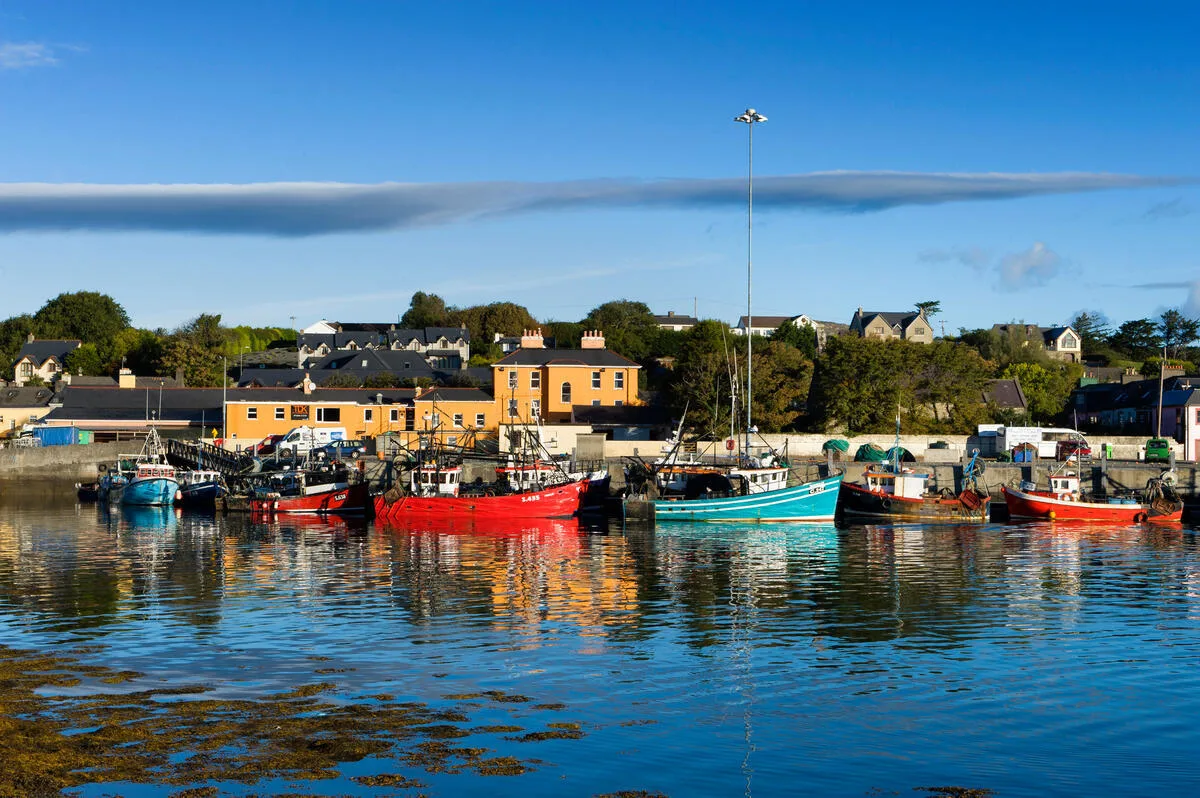 Castletownbere harbour at the Beara Peninsula end, fishing boats and coastal village charm
