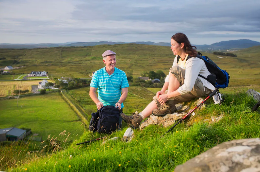 Ardara village street, traditional Irish village in County Donegal