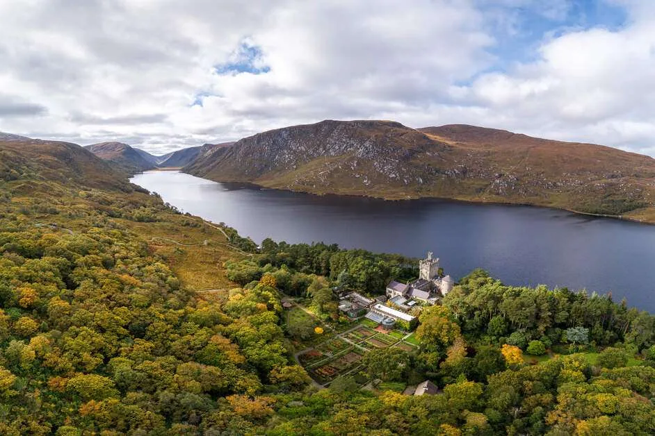 Glenveagh Castle on the shores of Lough Veagh in Donegal — 19th-century castle with stunning gardens