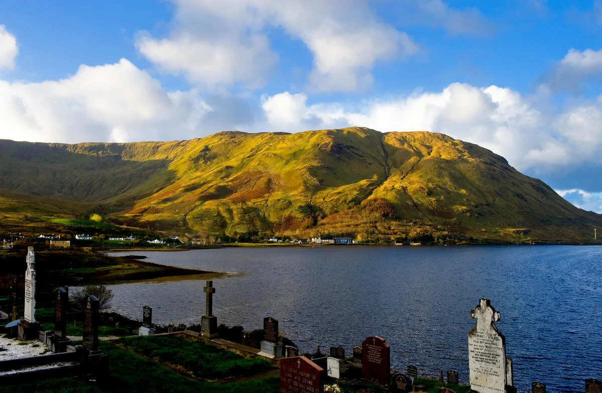 Village of Leenaun on Killary Harbour in Connemara, County Galway - an ideal base for walking holidays