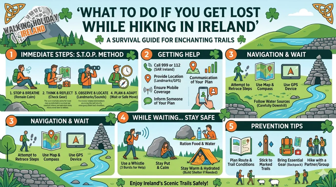 Infographic Lost on a Hike STOP method