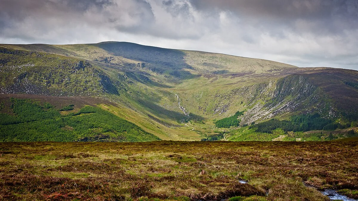 glen near Lugnaquilla From Glenmalure on self-guided walking holiday in Ireland