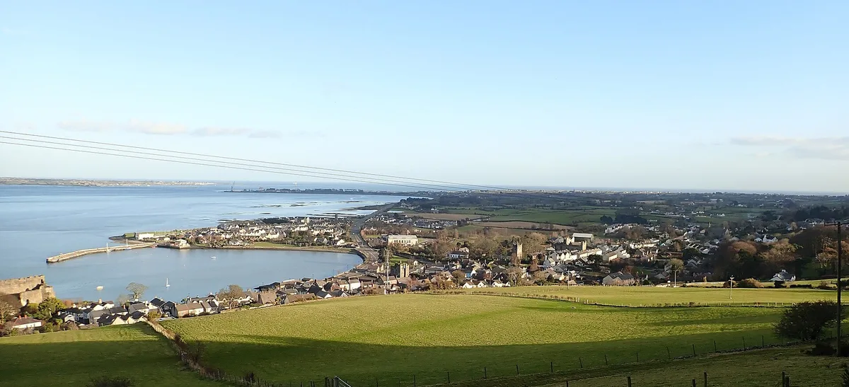 Carlingford, Ireland and Carlingford Lough seen from the lower slopes of Slieve Foye